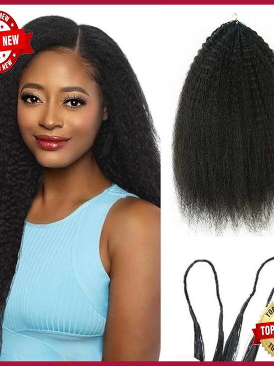 Knotless Pre-Separated Crochet Hair Extensions 14 Inch 120g Kinky Straight